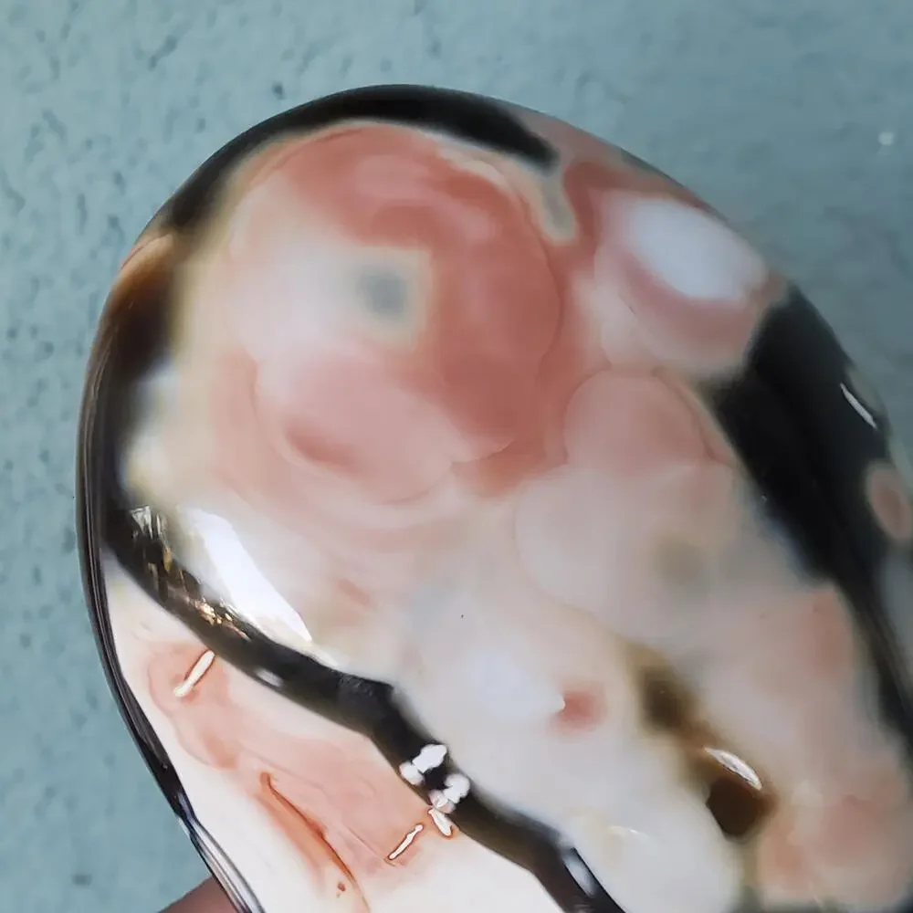 Pink Orca Agate Carnelian White Pink Stone Flowers Crystal Specimen 536 grams